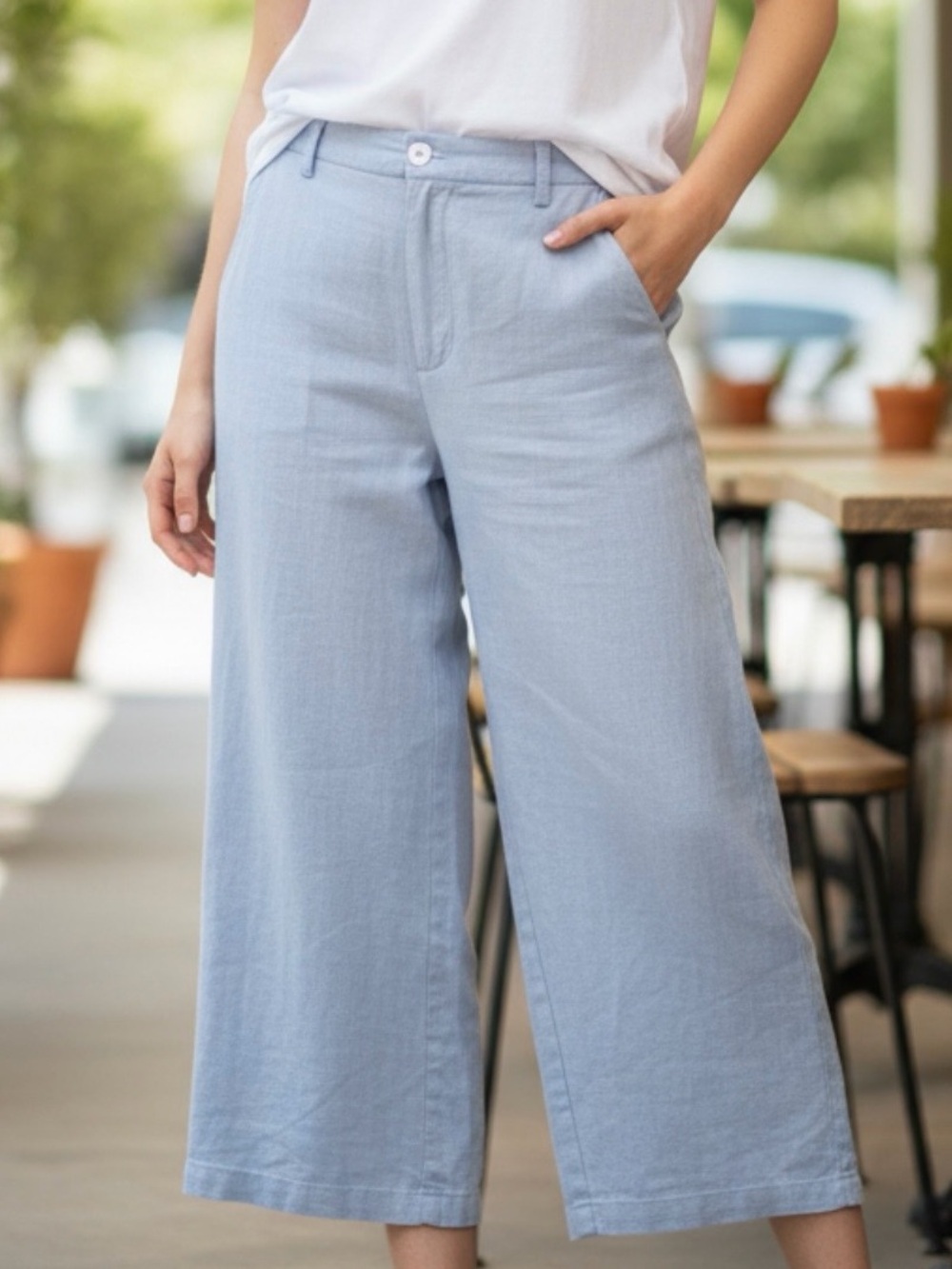 ORVIS - 100% LINEN wide leg ankle pants